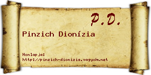 Pinzich Dionízia névjegykártya